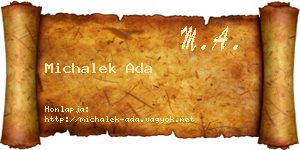 Michalek Ada névjegykártya